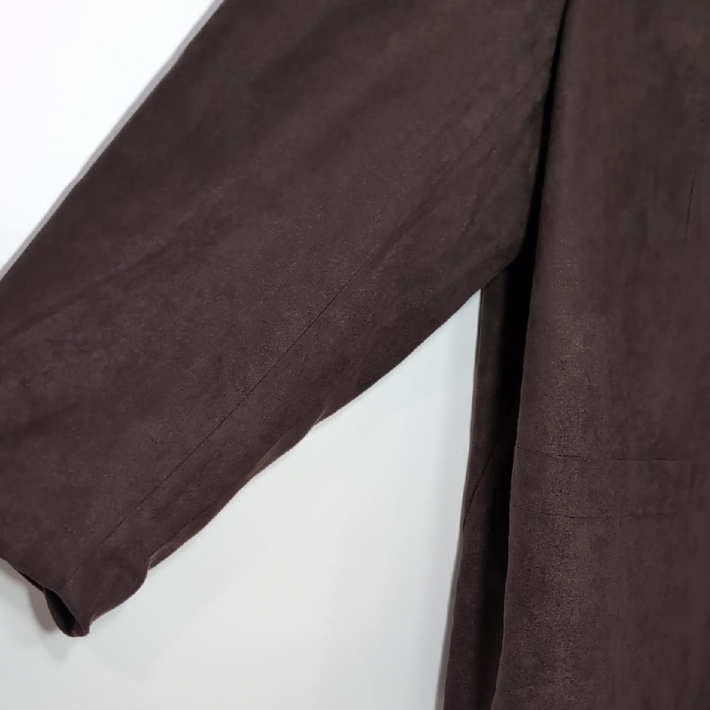 Avenue | Dark Brown Faux Suede Blazer Oversized Size 22/24 - Picture 3 of 7